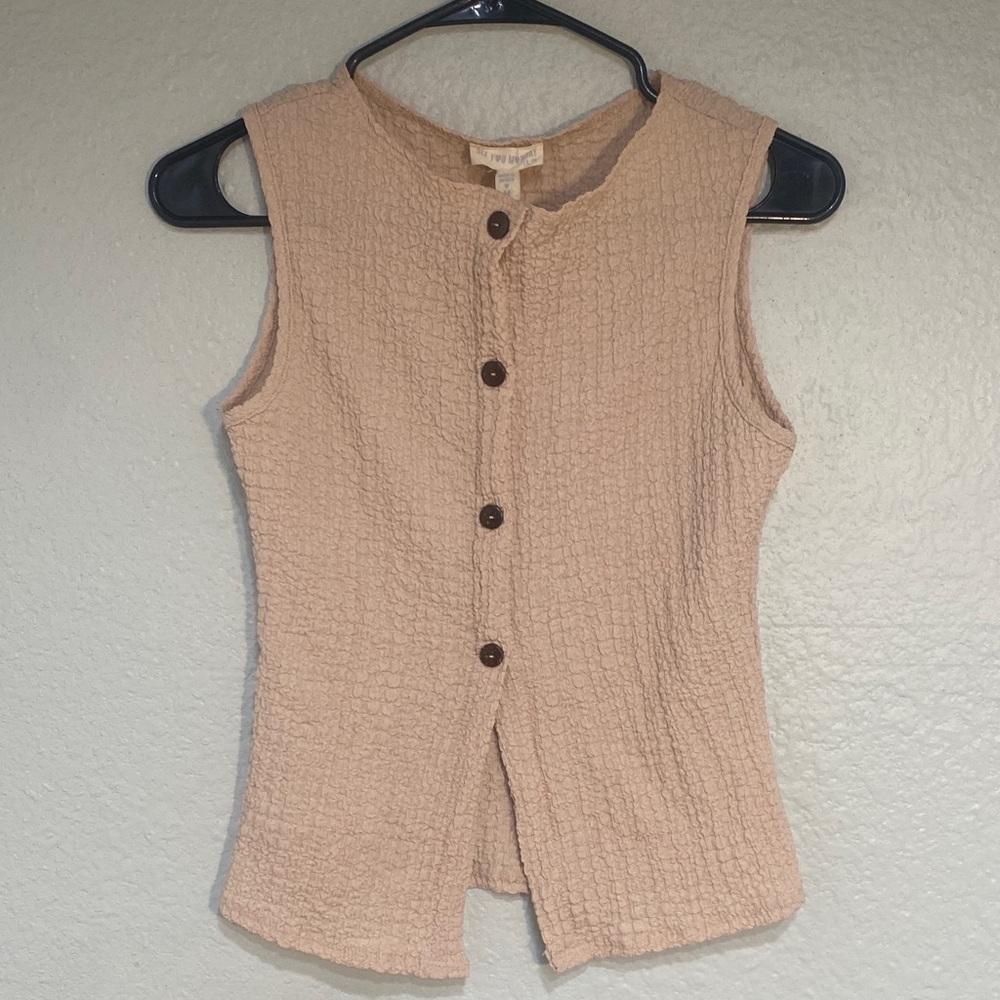 Textured Button Down Top - Cream